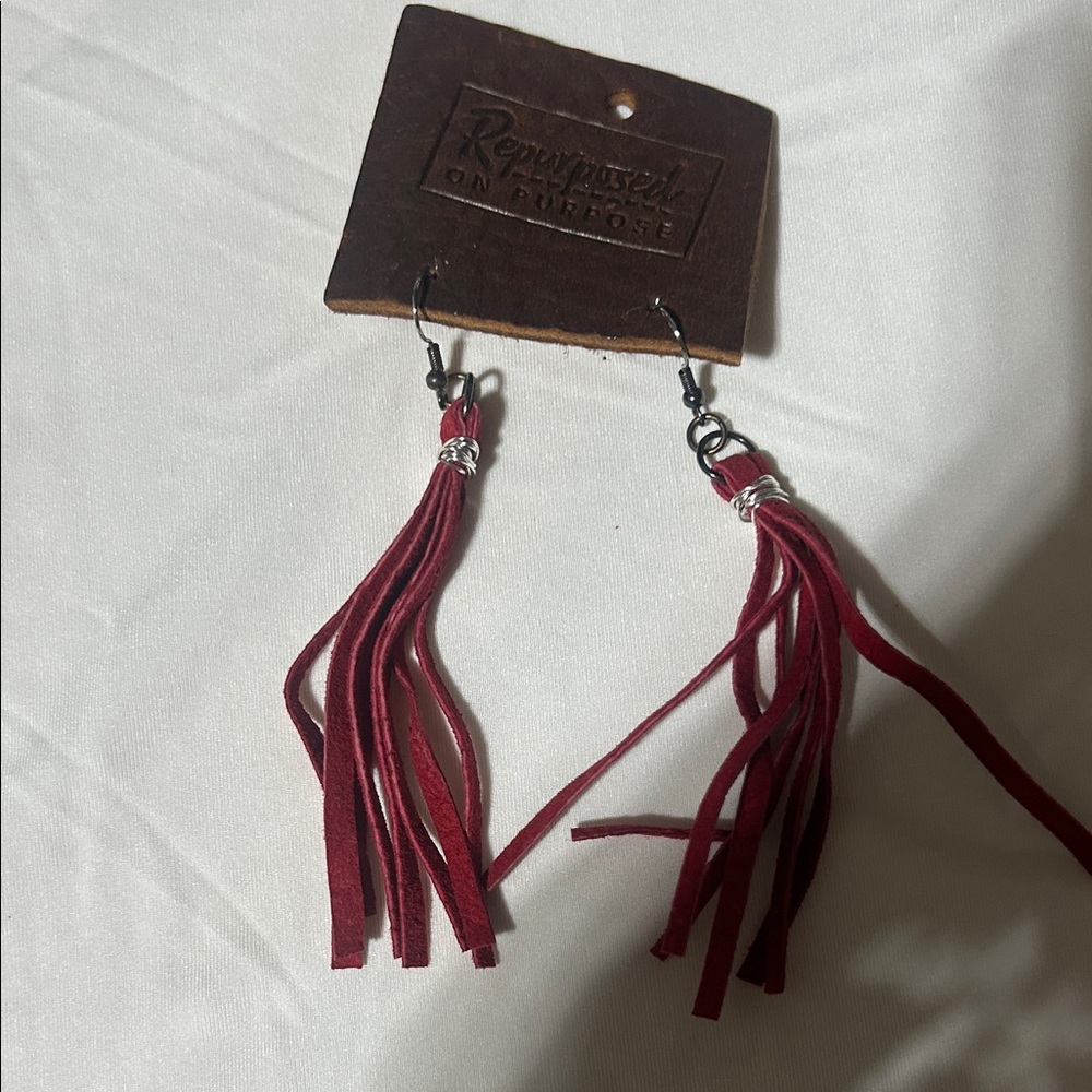 Red Tassel Earrings